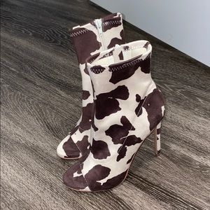 Steve Madden cow print heels